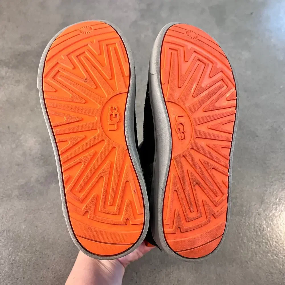 UGG Adler suede leather navy blue orange sneaker boot big boys size 2 shoes